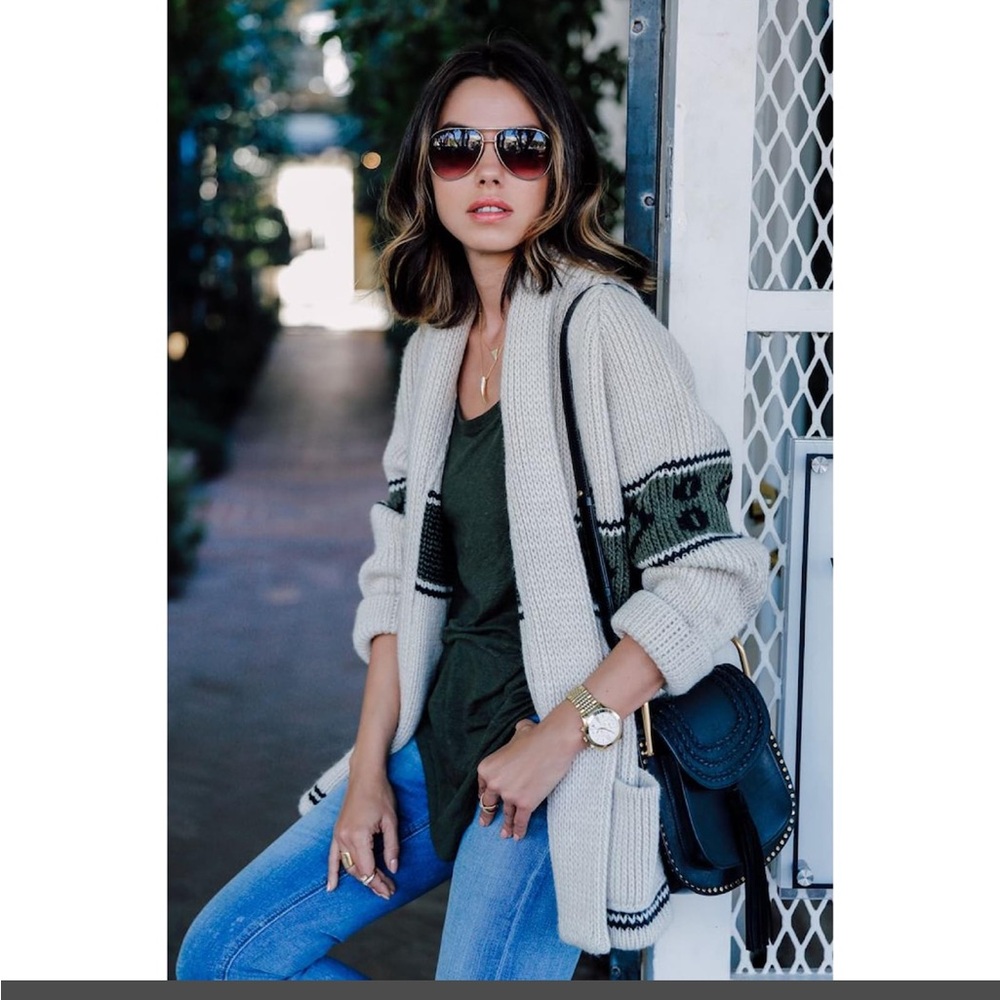 RARE ANINE BING WOOL OVERSIZED CHUNKY SHAWL COLLAR CARDIGAN GOOD CONDITION SZ SM